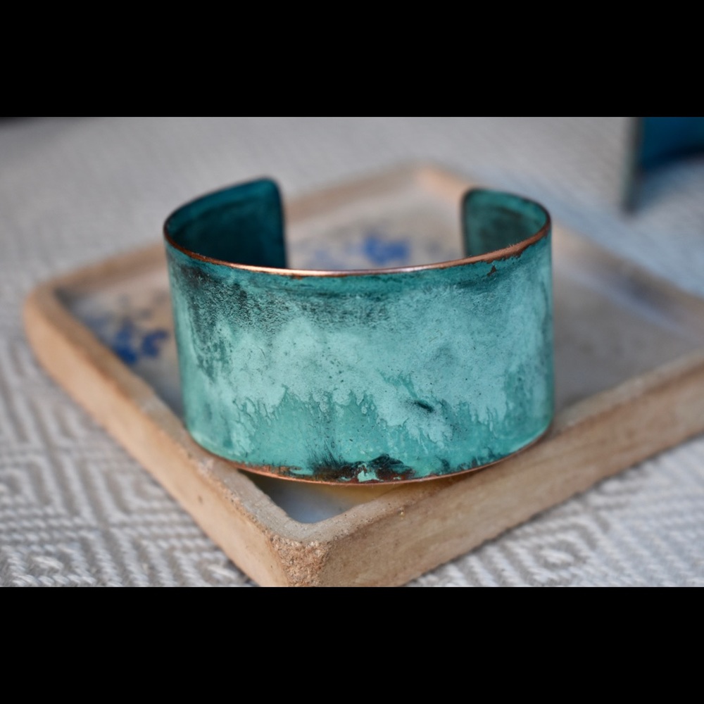 Patina copper bracelet